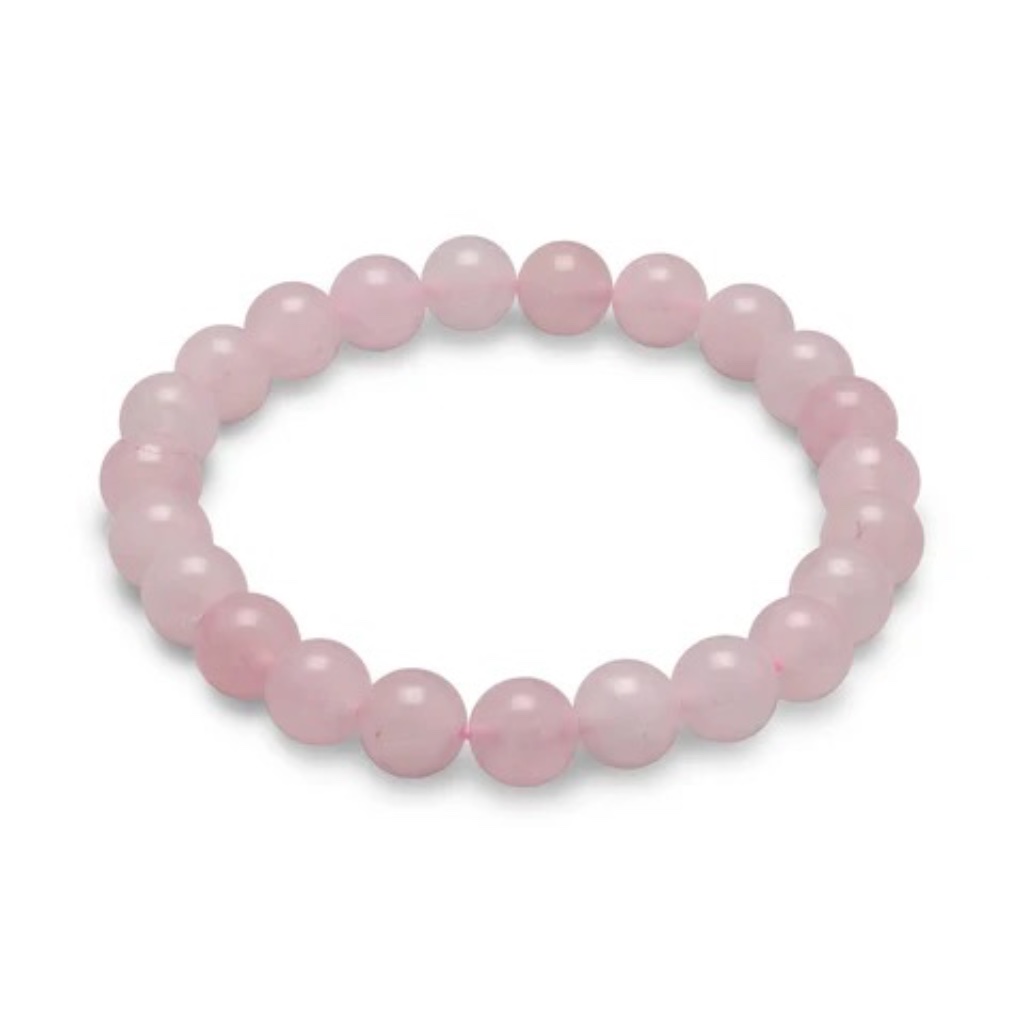 New! 8mm Rose Quartz Bead Bracelet